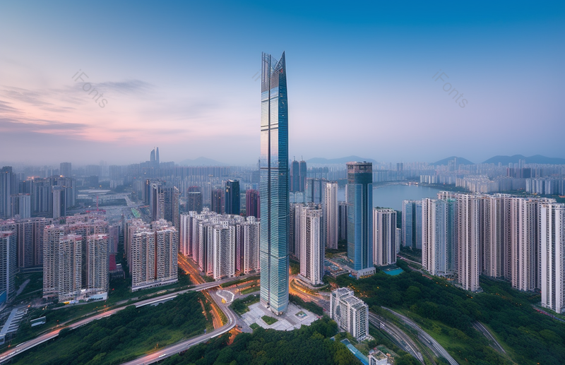 城市地标建筑周边有很多写字楼,高清,摄影图,摄影图片,图片大全,摄影图免费下载